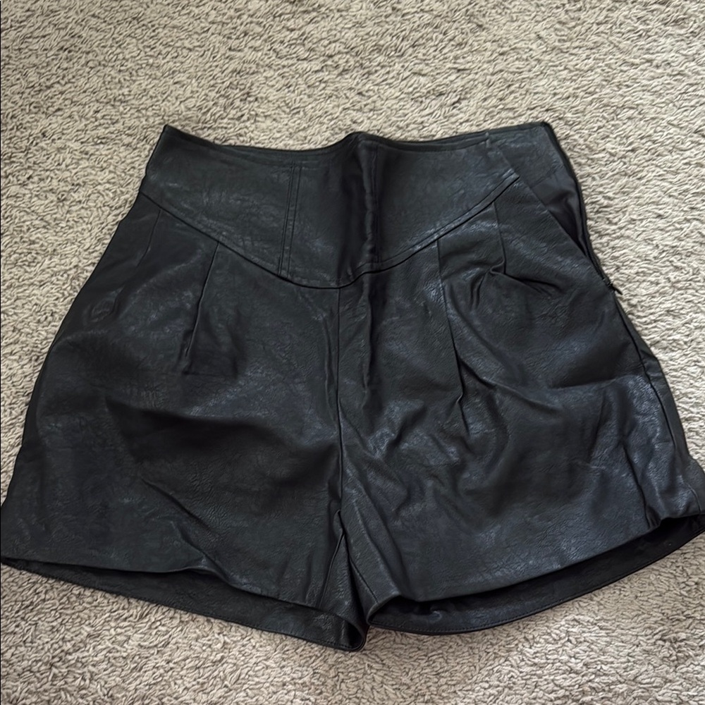 High Waist Black Tailored Shorts